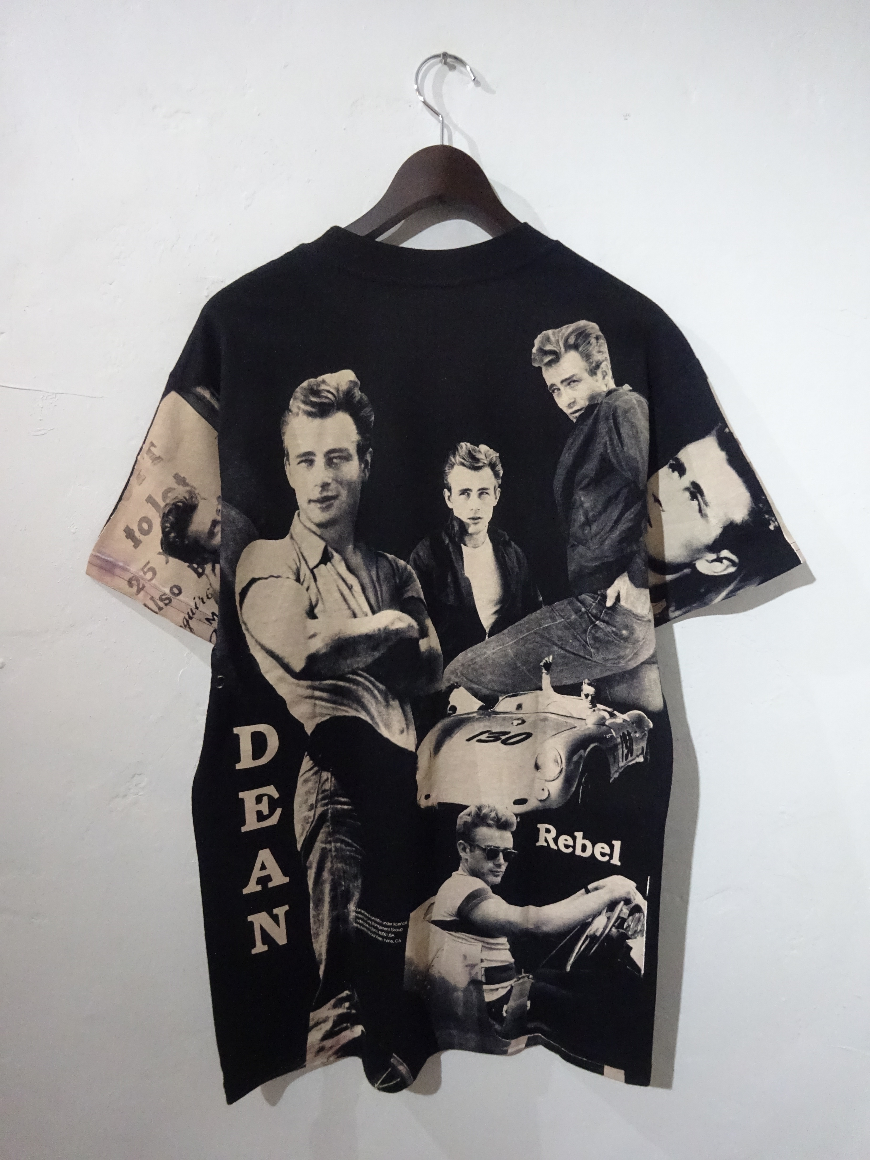 90s ジェームス　ディーン　　総柄　tシャツ James Dean