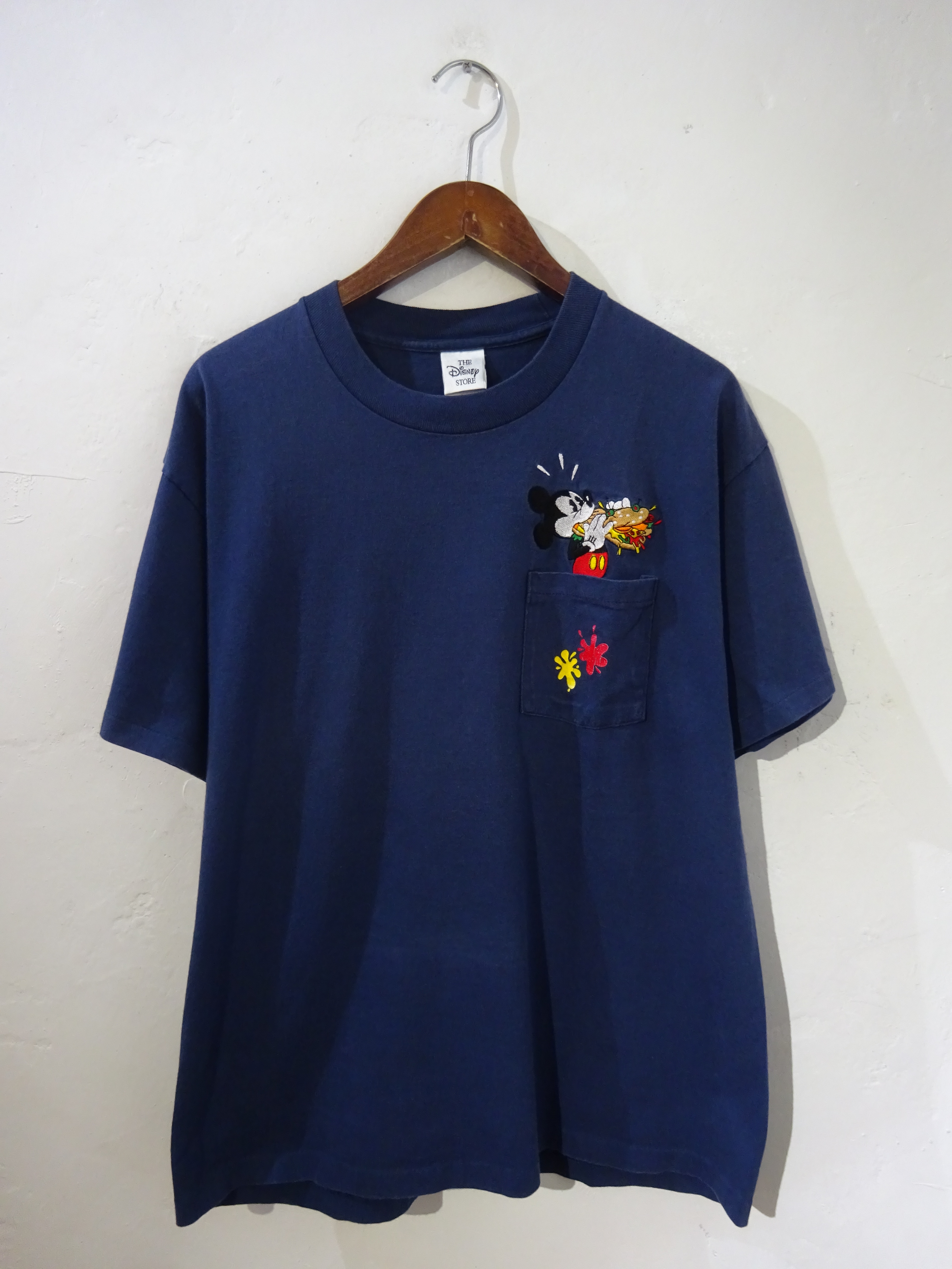MADE IN USA” 90`s Disney Pocket 刺繍Print T-Shirt “ミッキー” Size 
