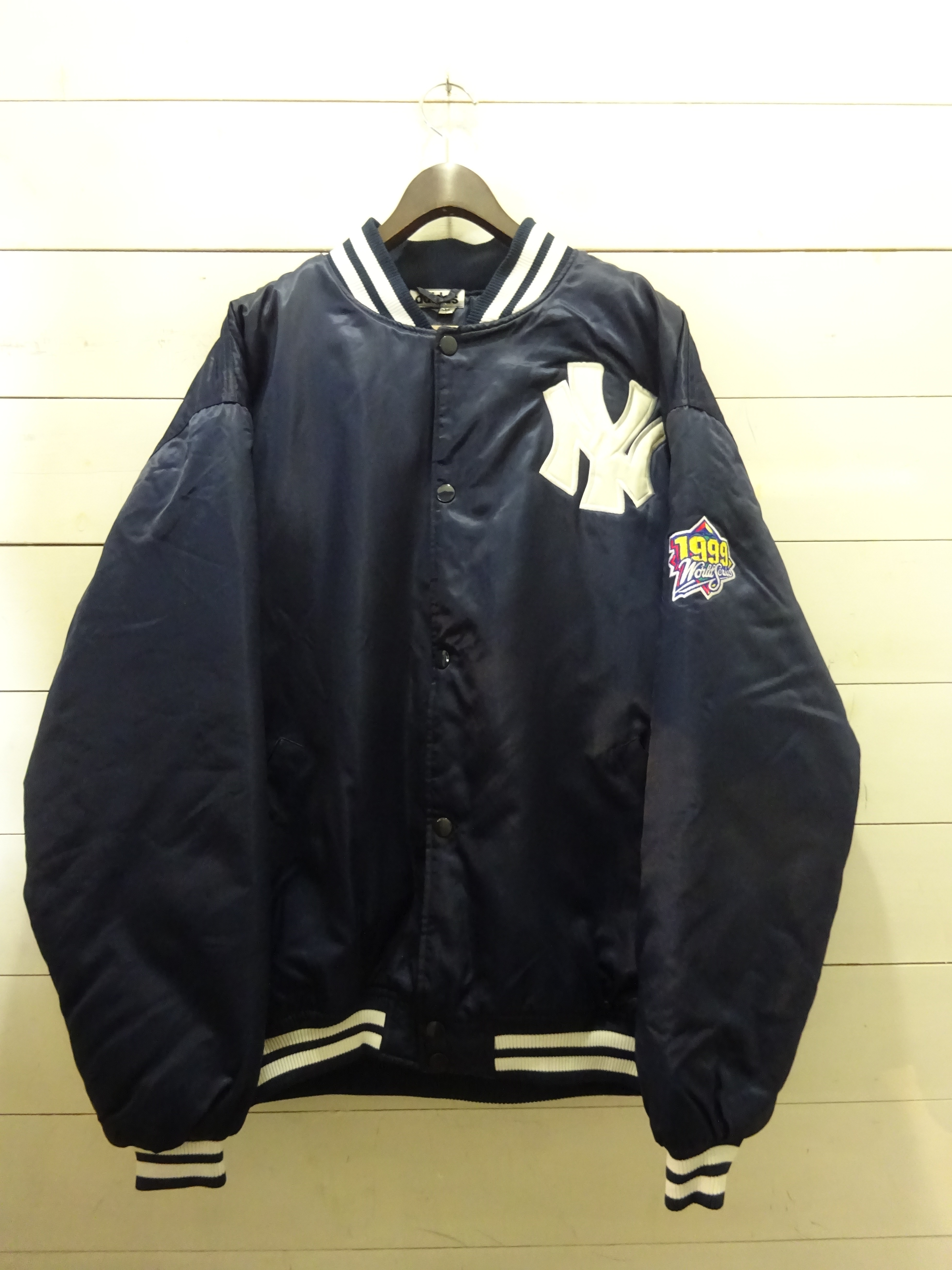 90's ~OLD adidas×MLB “Yankees” Nylon Stadium Jacket (size XL ...